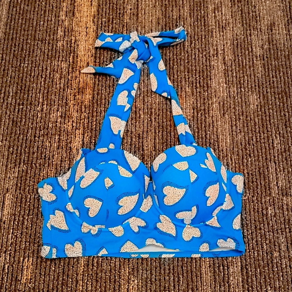 Torrid Blue Heart bikini top